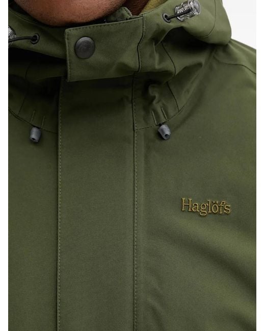 Haglöfs Green Hooded Logo-Embroidered Jacket for men