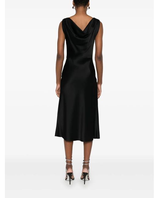 Blumarine Black Cowl-Neck Midi Dress