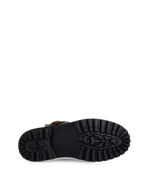 ANDERSSON BELL Brown Leopard-Print Studded Loafers