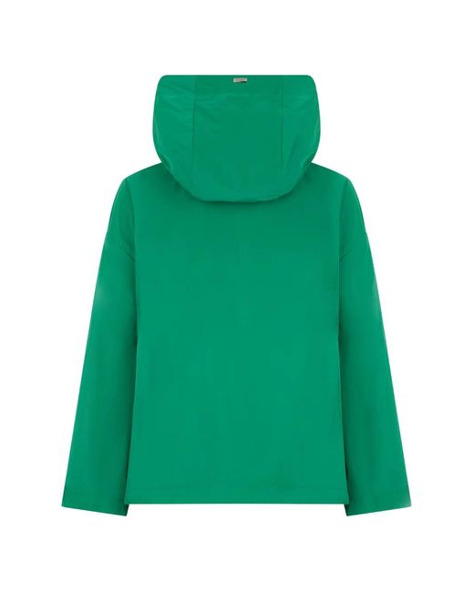 Herno Green Jacket With Hood, Versatile And Comfortable
