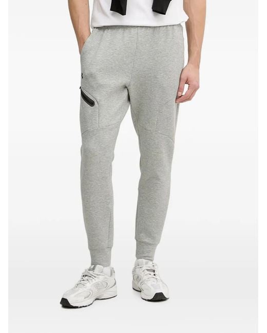 Under Armour Gray Unstoppable Logo-Print Track Pants for men