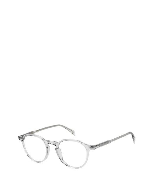 David Beckham White Round-Frame Glasses