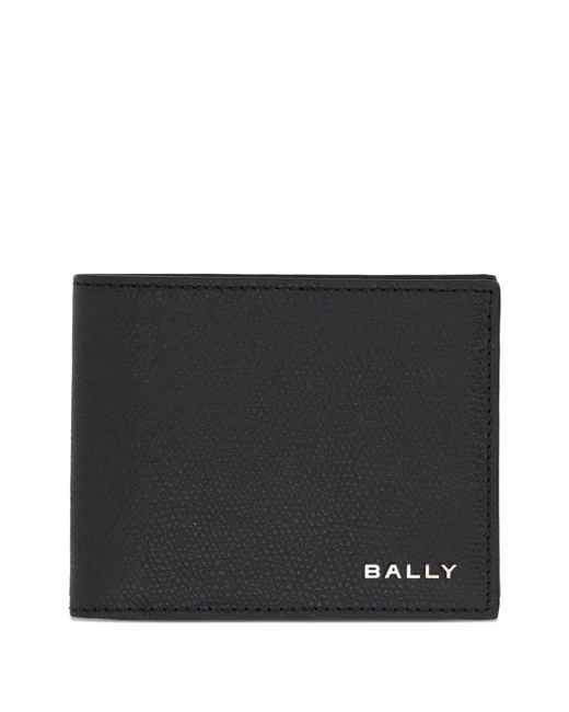 Bally Black Logo-Plaque Grained Leather Wallet for men