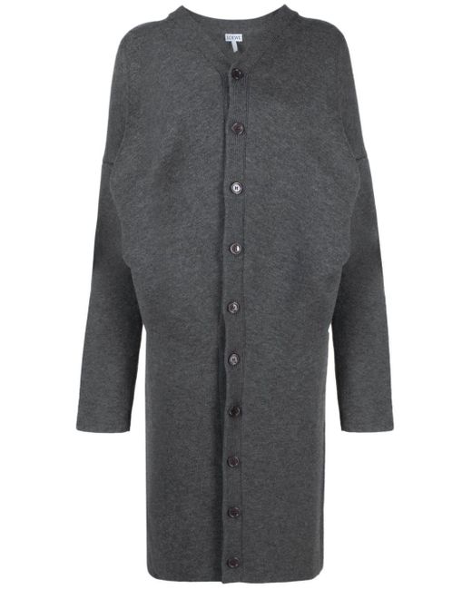 Loewe Gray Draped Cardigan Coat