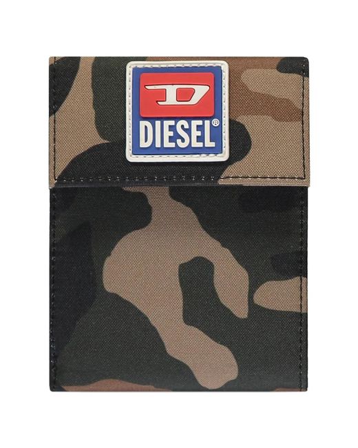 DIESEL Black Portefeuille À Motif Camouflage for men