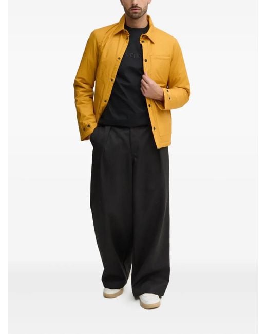 Benetton Yellow Buttoned Chest-Pocket Jacket for men