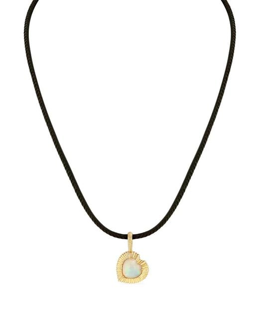 Lizzie Mandler Metallic 18Ct Heart Opal Pendant Necklace