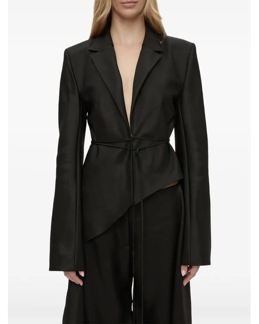 Christopher Esber Black Released Towel Trousers