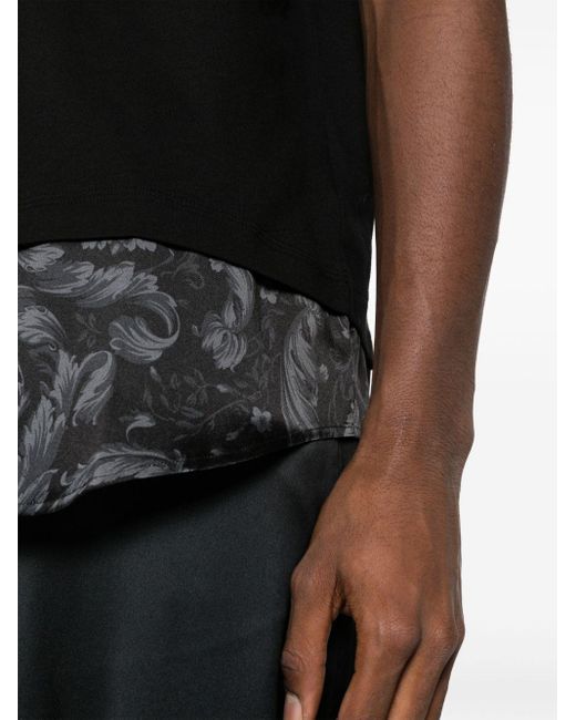 Versace Black Barocco-print Cotton T-shirt for men