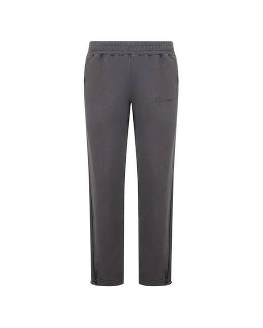 Moschino Gray Logo-Embroidered Track Pants for men