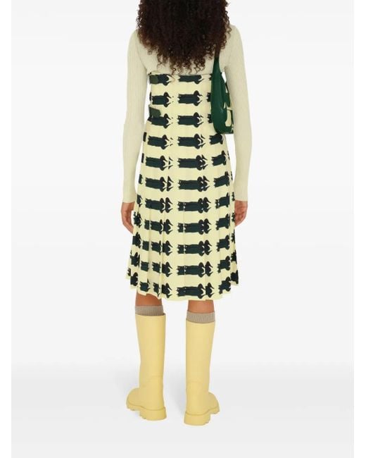 Burberry Green Kilt-Kleid Mit Duck-Print