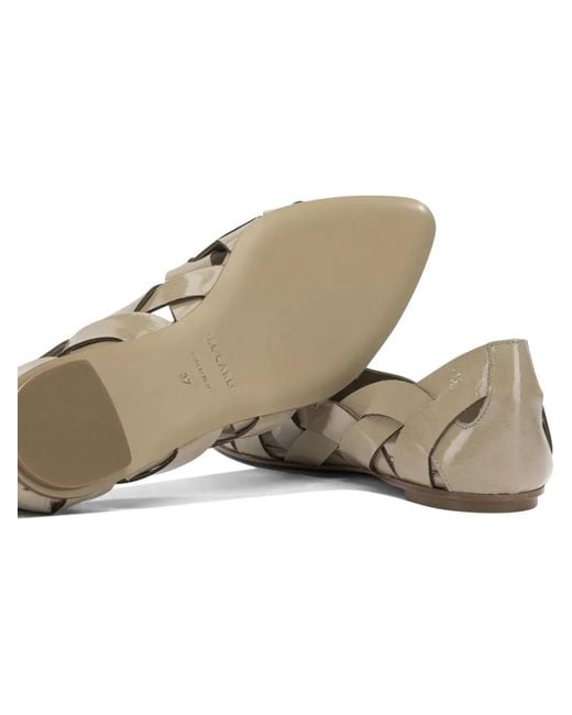 Roberto Del Carlo Natural Interwoven Pointed-Toe Ballet Flats