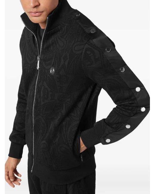 Philipp Plein Chrome Crest Trainingsjack in het Black voor heren