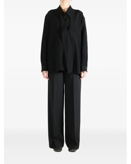 Calvin Klein Black Pocket Draped Shirt