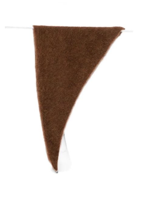 Uma Wang Brown Brushed Triangular Scarf