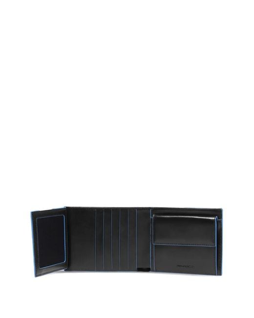 Piquadro Black Portefeuille À Rabat Et Fenêtre Id for men