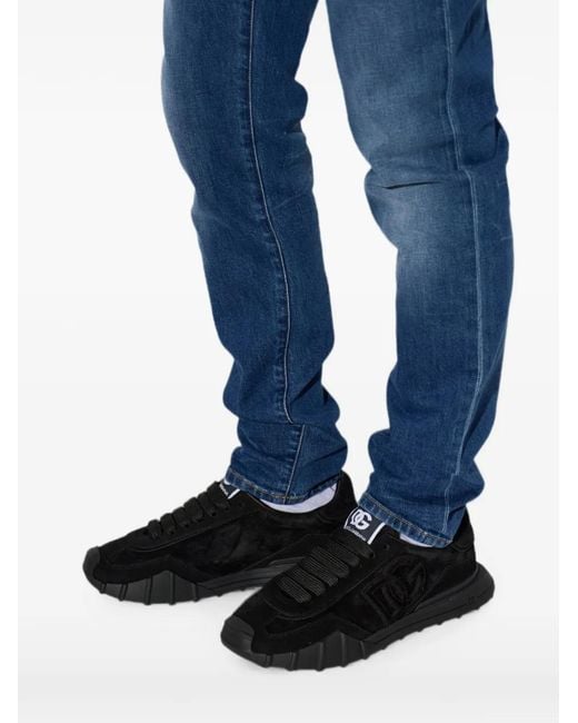 Dolce & Gabbana Black Dg Athletic Logo-Patch Sneakers for men