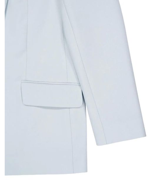 Zimmermann Blue Shawl-Collar Single-Breasted Jacket