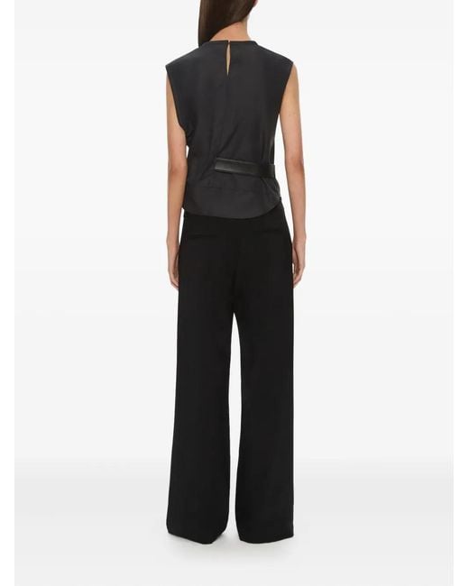 Christopher Esber Black Locus Belted Taffeta Tank Top
