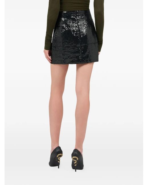 Roberto Cavalli Black Sequin-Embellished Mini Skirt