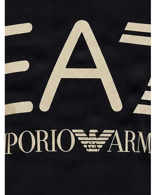 EA7 Black Logo-Print Sweater for men