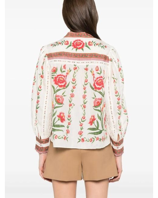 Farm Rio Red Ainika Delicate Blouse