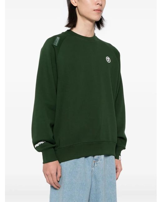 Aape By A Bathing Ape Green Logo Patch Sweatshirt for men