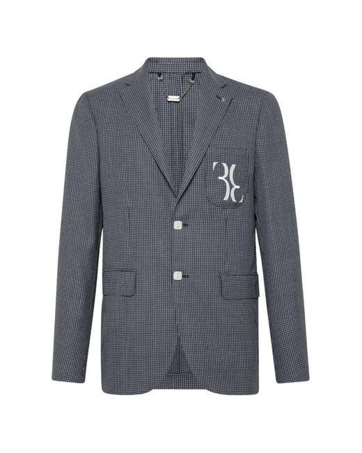 Billionaire Blue Blazer Double B À Motif Monogrammé for men