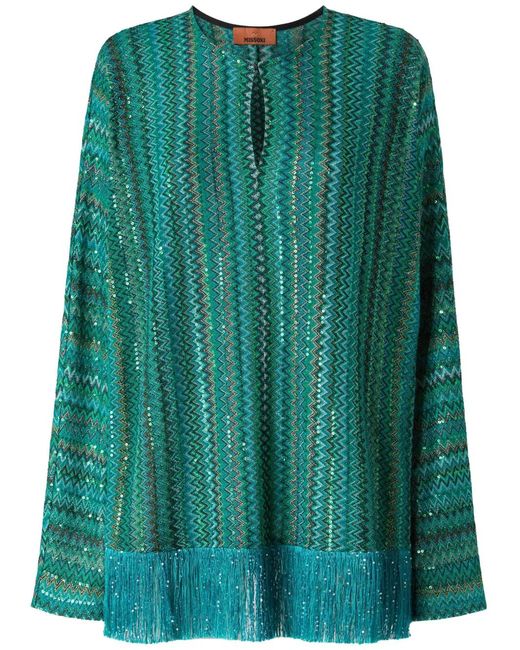 Missoni Green Zigzag-Print Blouse