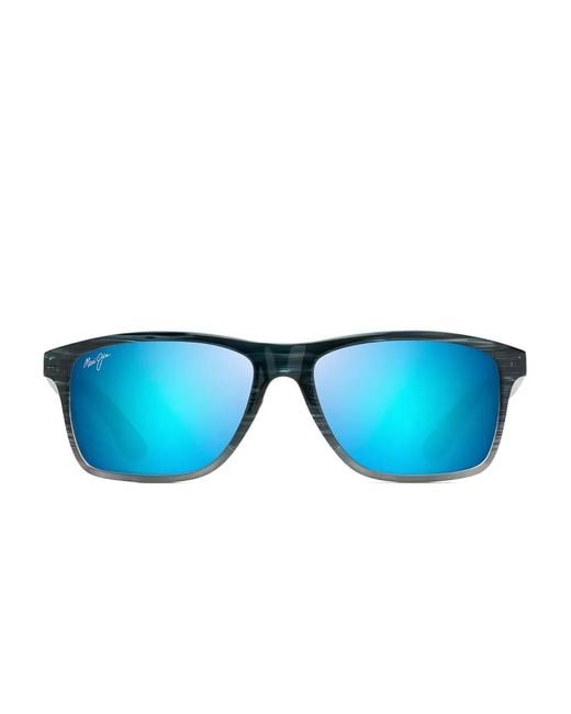 Maui Jim Blue Onsshore Stripe-Fade Rectangle Sunglasses for men