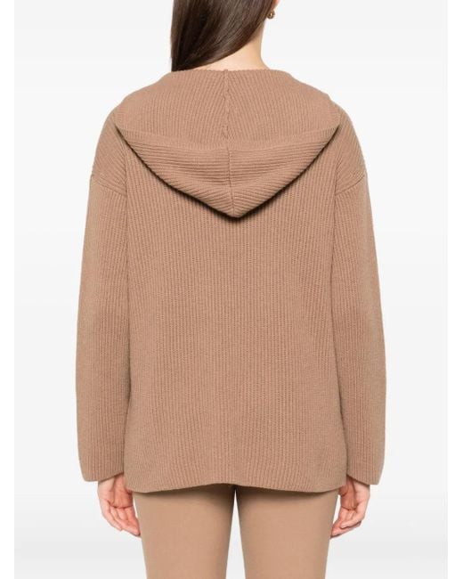Pull À Effet Usé À Capuche Max Mara en coloris Natural
