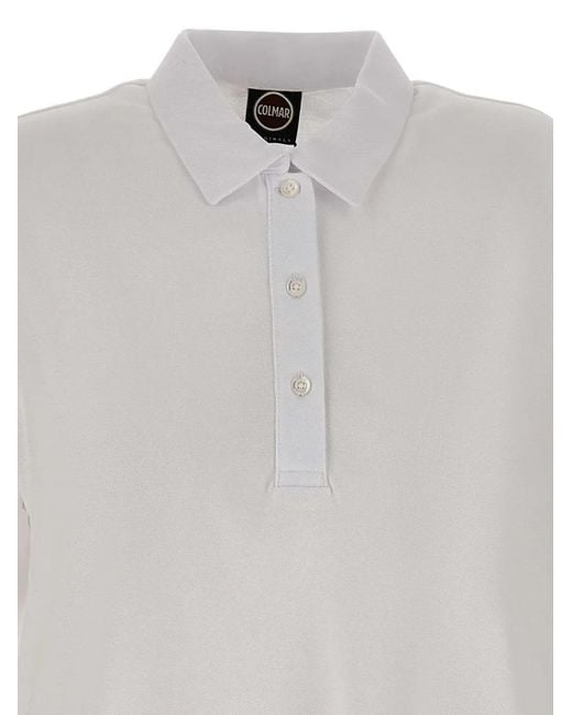 Colmar White Piqué Side-Slit Polo Top