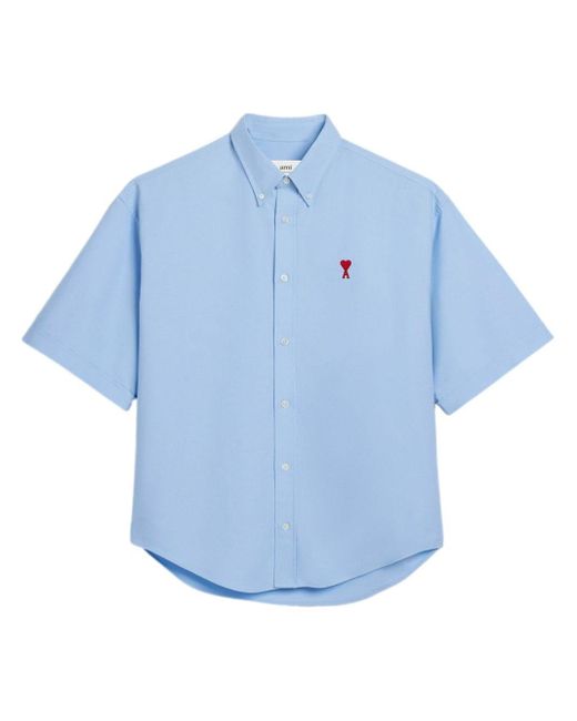 AMI Overhemd Met Geborduurd Logo in het Blue voor heren