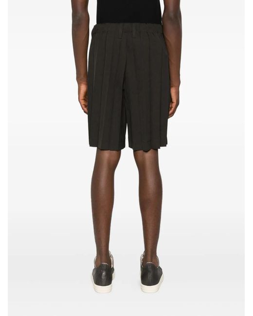 Homme Plissé Issey Miyake Black Pleated Shorts for men