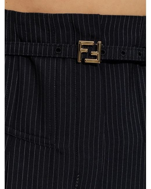 Fendi Black Pinstripe Trousers