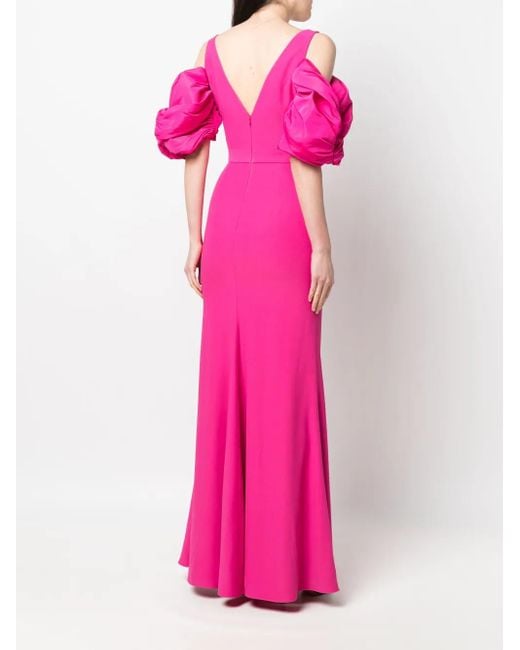 McQueen Pink Off-Shoulder Long Gown