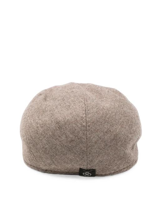 Gran Sasso Gray Marl-Effect Flat Cap for men