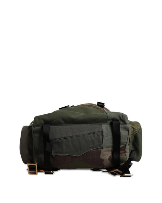Dolce & Gabbana Green Patchwork Buckle-Fastening Backpack for men