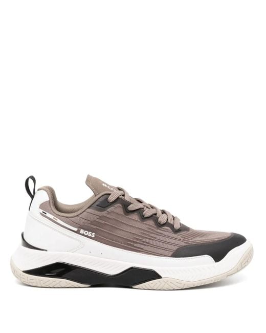 Boss Brown Courtside Tennis Sneakers for men