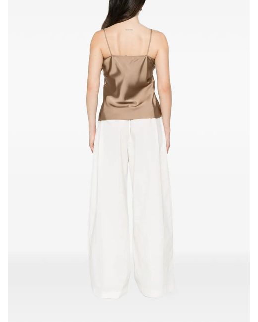 Pennyblack Natural V-Neck Sleeveless Blouse