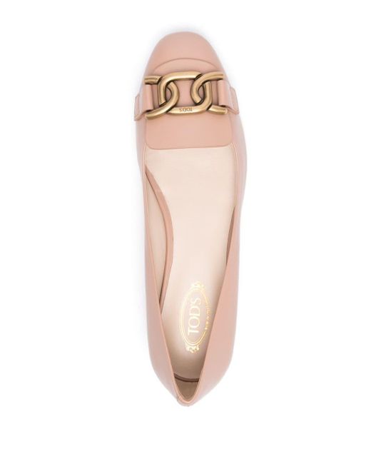 Tod's Pink Ballerinas With Chain