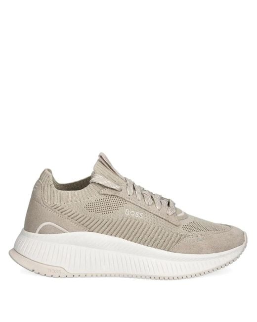 Boss Natural Mesh Suede Sneakers