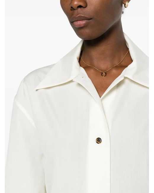 The Row Rigel Wollen Blouse in het White