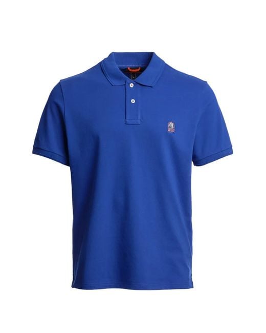 Parajumpers Blue Logo-Patch Polo Shirt for men