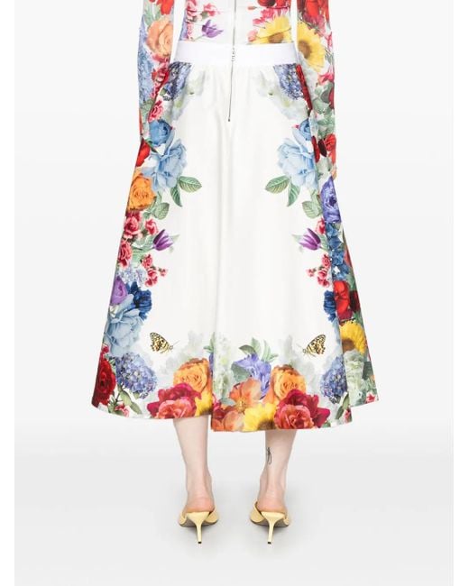 Alice + Olivia Earla Midi-Rok in het White