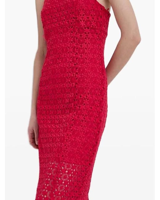 Guess Red Lace Spaghetti Strap Maxi Dress
