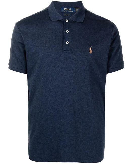 Polo Ralph Lauren Blue Polo Pony Logo Polo Shirt for men