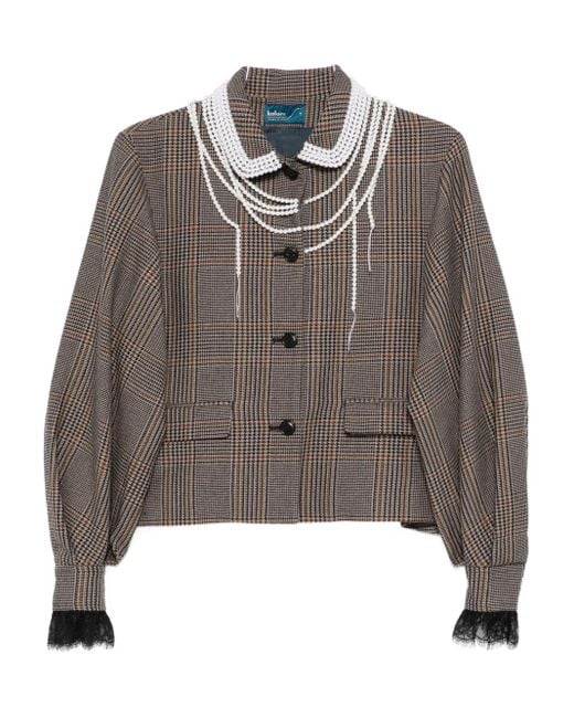 Kolor Brown Pearl-Embellished Jacket