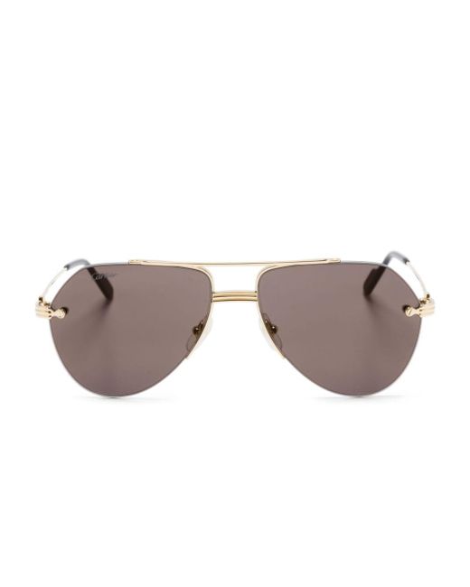 Cartier Metallic Pilot-frame Sunglasses