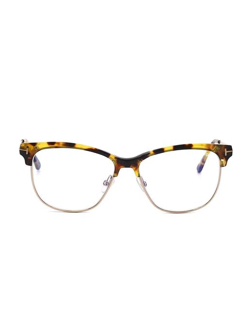 Tom Ford Natural Brille Mit Eckigem Gestell